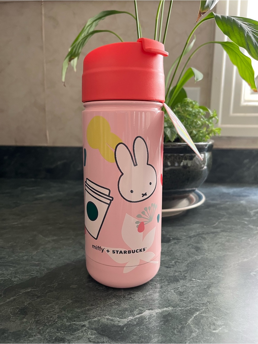 *NWT* Starbucks x Miffy 2026 Pink Stainless Steel Water Bottle Tumbler Red Lid